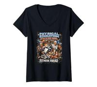 Women's Physical Education Fitness Squad PE Gym Class Bootleg V-Neck T-Shirt