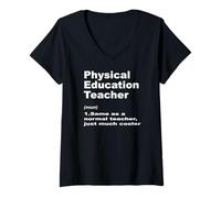 Women's Physical Education Teacher Definition Funny Teaching School V-Neck T-Shirt