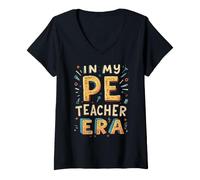 Women's Physical Education Teacher PE Teacher in My PE Teacher Era V-Neck T-Shirt