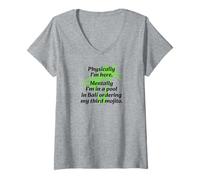 Women's Physically I'm Here Mentally I'm in Bali V-Neck T-Shirt