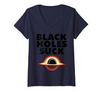 Womens Physics Black Hole Black Holes Suck V-Neck T-Shirt