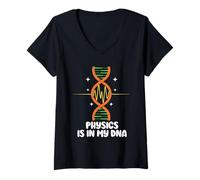 Womens Physics is in My DNA Science Teacher Physics V-Neck T-Shirt