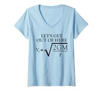 Women's Physics Joke Escape Velocity Funny Science V-Neck T-Shirt