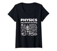 Womens Physics Why Shit Does Its Thing Science Joke V-Neck T-Shirt