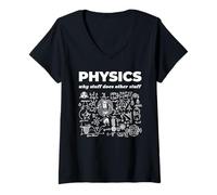 Womens Physics Why Stuff Does Other Stuff Science Joke V-Neck T-Shirt