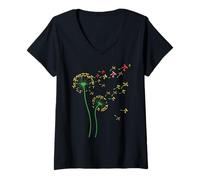 Women's Pi Dandelion 3.14 Pi Day Number Math Teacher Science Lovers V-Neck T-Shirt