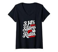 Womens Pi Day Pi-Rates Funny Math Nautical Humor V-Neck T-Shirt
