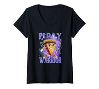 Women's Pi Day Warrior Funny Math Pie Slice Ninja 3.14 Number V-Neck T-Shirt