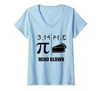 Women's Pi Equals Pie 3.14 Mind Blown Pi Equals Pie V-Neck T-Shirt