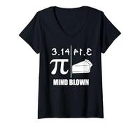 Women's Pi Equals Pie 3.14 Mind Blown Pi Equals Pie V-Neck T-Shirt