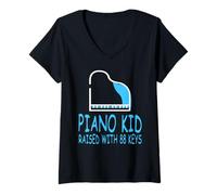 Womens Piano Kid Raised with 88 Keys from Birth to Greatness V-Neck T-Shirt