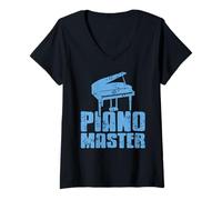 Womens Piano Master Confident Musician Pro Keyboard Lover V-Neck T-Shirt