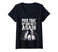 Women's Pick that Up and Do It Again Battle Rope Workout Gym Fitness V-Neck T-Shirt