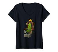 Womens Pickle Gamer Video Gaming Chair Spawn Camping Since 2009 V-Neck T-Shirt