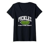 Womens Pickle Lover Pickles I've Made It My Whole Personality Dill V-Neck T-Shirt