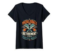 Women's Pickleball and Retirement are Truly A Perfect Match V-Neck T-Shirt