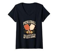 Women's Pickleball Beer Serves Better After A Game V-Neck T-Shirt
