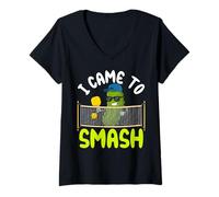 Womens Pickleball - I Came To Smash V-Neck T-Shirt