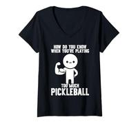 Womens Pickleball Player Sport V-Neck T-Shirt
