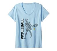 Womens Pickleball Player Typography Women's T Shirt V-Neck T-Shirt