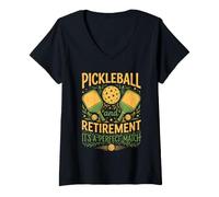 Women's Pickleball & Retirement a Perfect Match Funny Paddle Player V-Neck T-Shirt