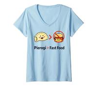 Women's Pierogi Polish Dumpling Funny Food Lover Joke V-Neck T-Shirt