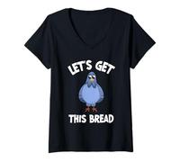 Womens Pigeon Pigeon Racing Let's Get This Bread V-Neck T-Shirt