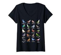Womens Pigeons of The World V-Neck T-Shirt