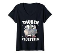 Womens Pigeons Whisperess Pigeon Breeding Pigeons V-Neck T-Shirt