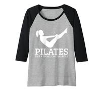 Womens Pilates Like A Sport Only Harder Funny Yoga Instructor Raglan Baseball Tee