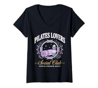 Women's Pilates Lovers Social Club V-Neck T-Shirt