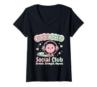 Women's Pilates Lovers Social Club V-Neck T-Shirt