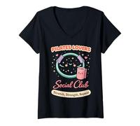 Women's Pilates Lovers Social Club V-Neck T-Shirt