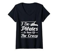 Women's Pilates to Burn Off The Crazy Lover Mind Body Movement V-Neck T-Shirt