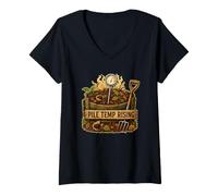 Women's Pile Temp Rising Compost Temperature Garden Check V-Neck T-Shirt