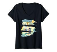 Womens Pilgrim Hiking St James Way Buen Camino V-Neck T-Shirt