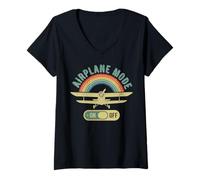 Women's Pilot C172 Flying Aircraft Plane Airplane Mode Aviation Gift V-Neck T-Shirt