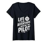 Women's Pilot Wife V-Neck T-Shirt