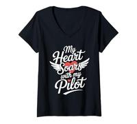 Women's Pilot Wife V-Neck T-Shirt