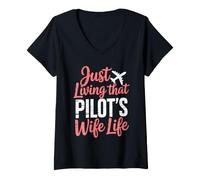 Women's Pilot Wife V-Neck T-Shirt