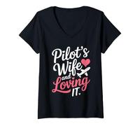 Women's Pilot Wife V-Neck T-Shirt