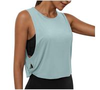 Women's Pima Cotton Summer Gym Sleeveless Vest Tops for Women Light Elastic Running Crop Top Loose Crew Neck Yoga Shirt Athletic Shirts Side Hollowout Tank Top Sports Vests Women