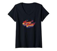 Womens Pimp My Ride Retro Flame Logo Y2K TV Show V-Neck T-Shirt
