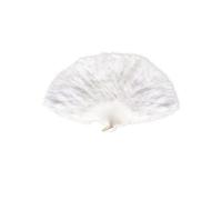 Womens Pin Up Girl White Feather Fan
