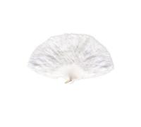 Womens Pin Up Girl White Feather Fan