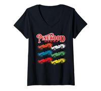 Women's Pinewood Derby Retro Cub Scouts Pop Art Colors V-Neck T-Shirt