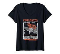Women's Pink Floyd Animals Tour 77 Jeppesen Stadium Houston Texas V-Neck T-Shirt