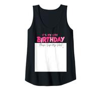 Womens Pink It's My 12th Birthday Sign My Shirt Girls Tank Top