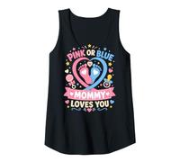 Women's Pink Or Blue Mommy Loves You Tank Top