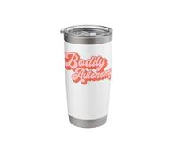 Womens Pink Retro Script Reproductive Choice Bodily Autonomy Stainless Steel Insulated Tumbler